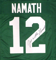 New York Jets Joe Namath Autographed Green Custom Jersey "Willie" Beckett BAS QR #3W324457