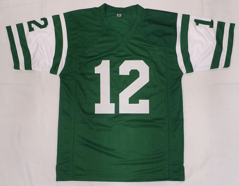New York Jets Joe Namath Autographed Green Custom Jersey "Willie" Beckett BAS QR #3W324457