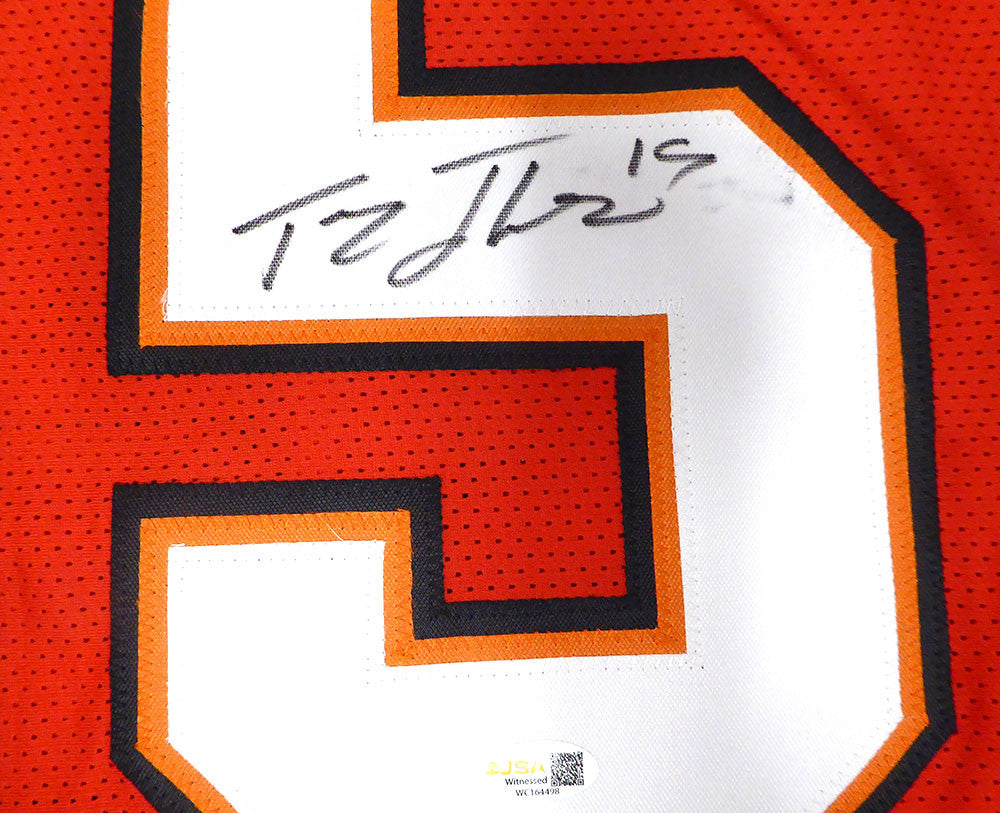 Tampa Bay Buccaneers Tez Johnson Autographed Red Custom Jersey JSA #WC164498