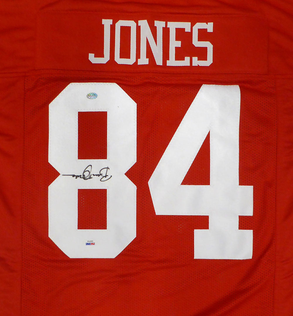 San Francisco 49ers Brent Jones Autographed Red Custom Jersey (Upside down) PSA/DNA #X59702