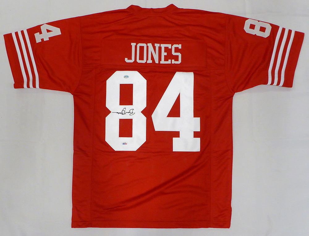 San Francisco 49ers Brent Jones Autographed Red Custom Jersey (Upside down) PSA/DNA #X59702