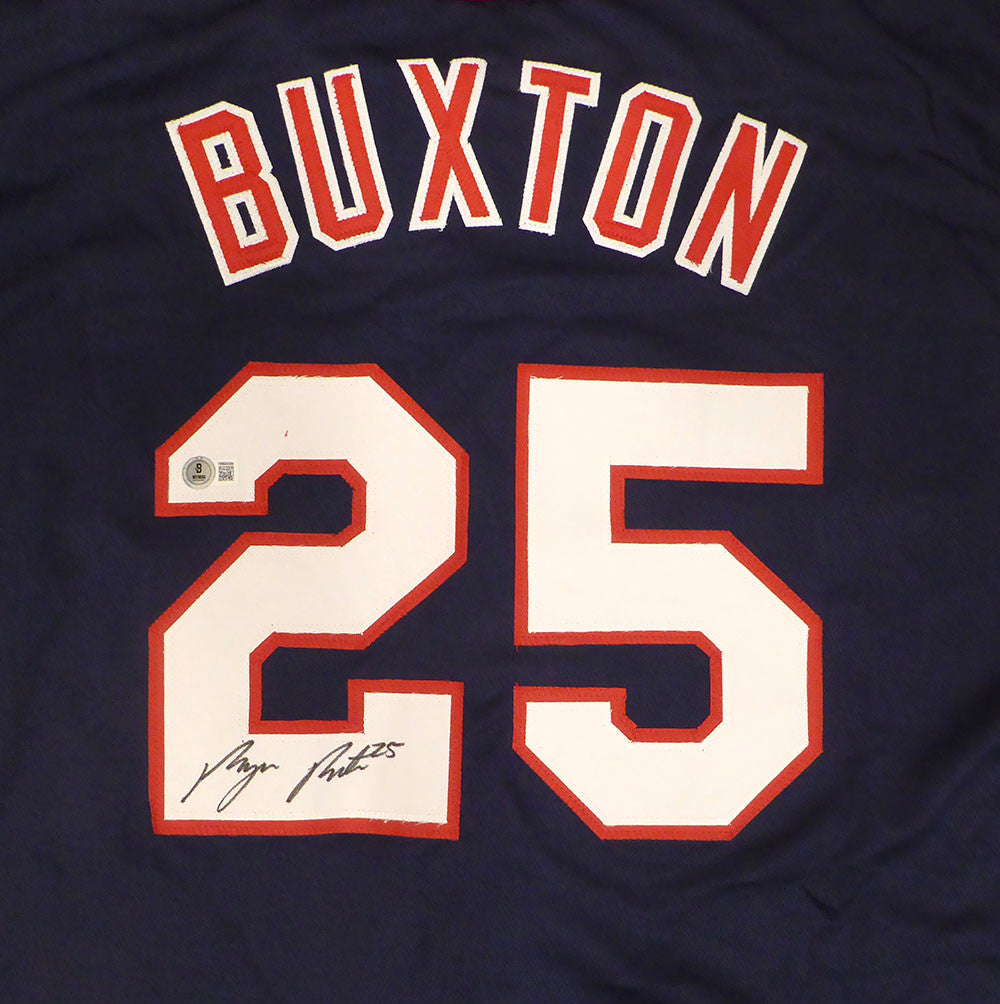 Minnesota Twins Byron Buxton Autographed Blue Custom Jersey Beckett BAS QR #1W668594