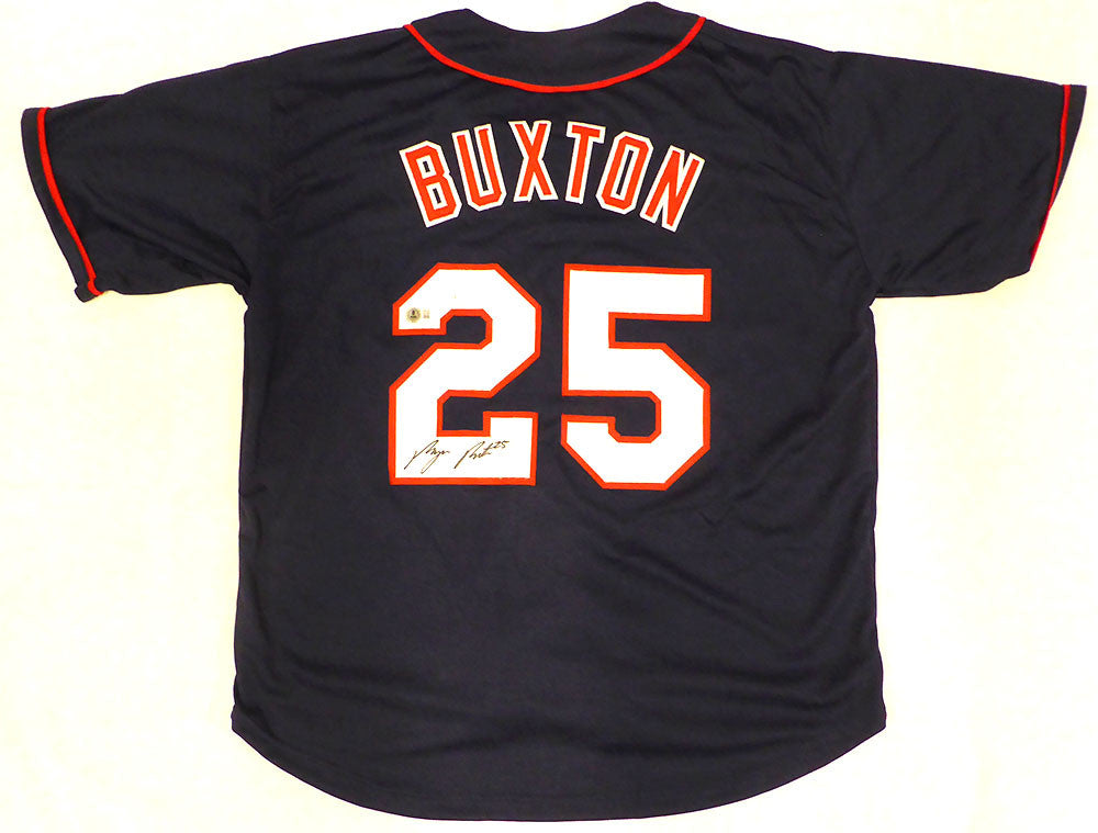Minnesota Twins Byron Buxton Autographed Blue Custom Jersey Beckett BAS QR #1W668594