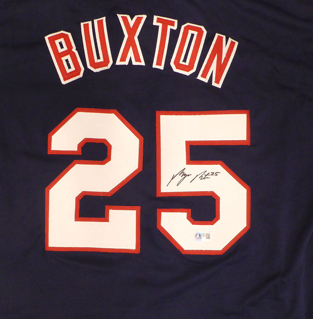 Minnesota Twins Byron Buxton Autographed Blue Custom Jersey Beckett BAS QR #1W668593