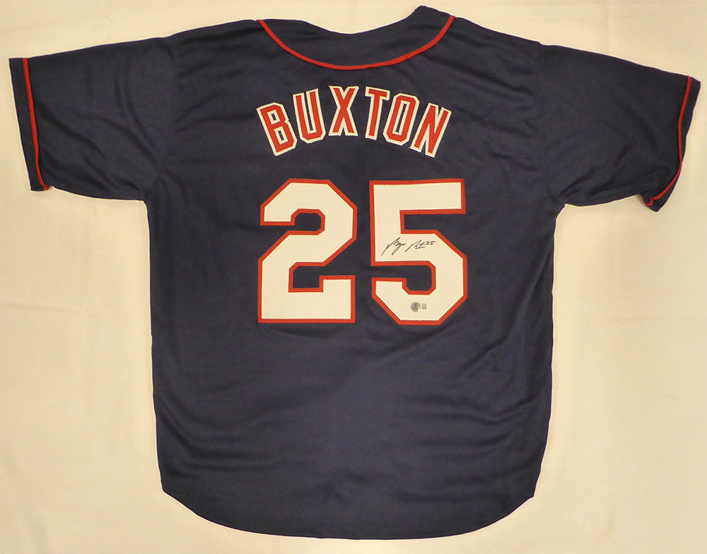 Minnesota Twins Byron Buxton Autographed Blue Custom Jersey Beckett BAS QR #1W668593