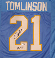 San Diego Chargers LaDainian Tomlinson Autographed Powder Blue Custom Jersey "HOF 17" Beckett BAS QR #1W895057