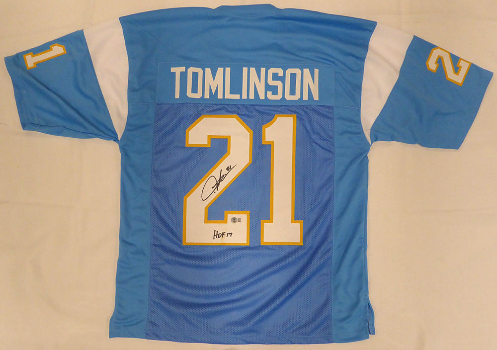 San Diego Chargers LaDainian Tomlinson Autographed Powder Blue Custom Jersey "HOF 17" Beckett BAS QR #1W895057