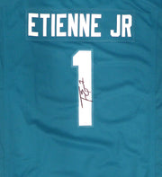 Jacksonville Jaguars Travis Etienne Autographed Teal Nike Jersey JSA #AU30110