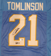 San Diego Chargers LaDainian Tomlinson Autographed Powder Blue Custom Jersey "HOF 17" Beckett BAS QR #1W895016