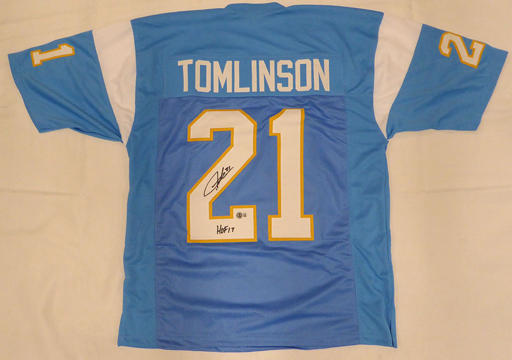 San Diego Chargers LaDainian Tomlinson Autographed Powder Blue Custom Jersey "HOF 17" Beckett BAS QR #1W895016