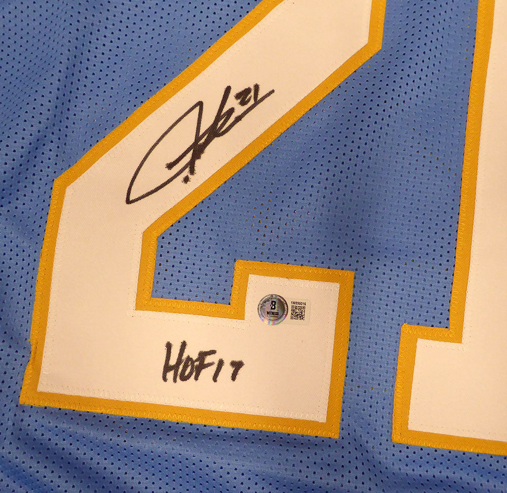 San Diego Chargers LaDainian Tomlinson Autographed Powder Blue Custom Jersey "HOF 17" Beckett BAS QR #1W895016