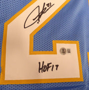 San Diego Chargers LaDainian Tomlinson Autographed Powder Blue Custom Jersey "HOF 17" Beckett BAS QR #1W895016