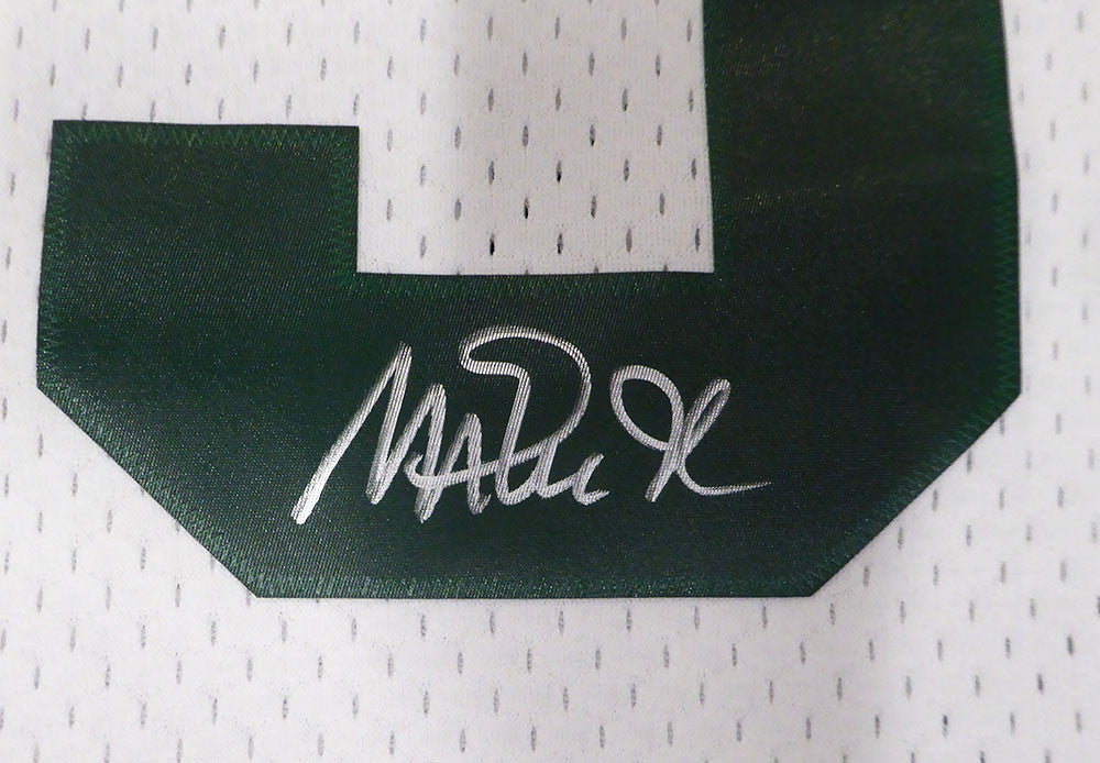 Michigan State Spartans Magic Johnson Autographed White Mitchell & Ness Jersey (Misspelled) Beckett BAS QR #4W062605