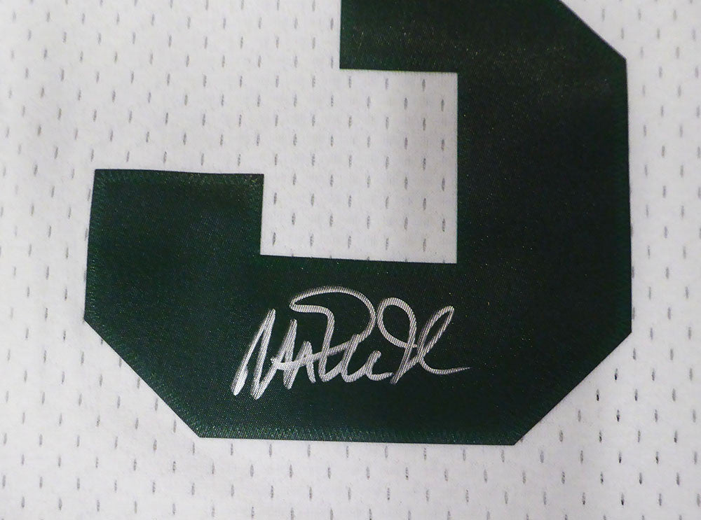 Michigan State Spartans Magic Johnson Autographed White Mitchell & Ness Jersey (Misspelled) Beckett BAS QR #4W062607