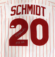 Philadelphia Phillies Mike Schmidt Autographed White Custom Jersey "548 HR" JSA #WIT061359