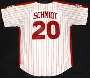 Philadelphia Phillies Mike Schmidt Autographed White Custom Jersey "548 HR" JSA #WIT061359
