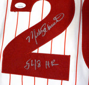 Philadelphia Phillies Mike Schmidt Autographed White Custom Jersey "548 HR" JSA #WIT061359