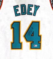 Memphis Grizzlies Zach Edey Autographed White Custom Jersey Beckett BAS QR #3W115175