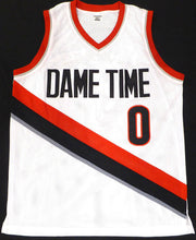 Portland Trail Blazers Damian Lillard Autographed White Custom Jersey Beckett BAS QR #BR50276