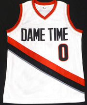 Portland Trail Blazers Damian Lillard Autographed White Custom Jersey Beckett BAS QR #BR50449