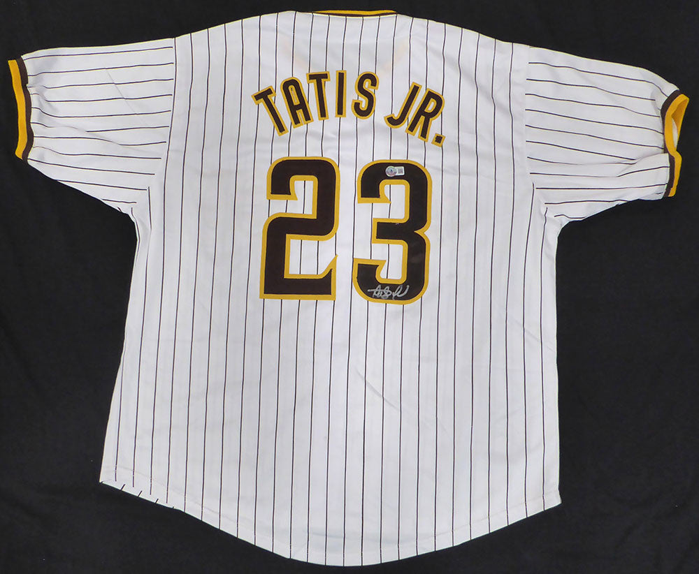 San Diego Padres Fernando Tatis Jr. Autographed White Custom Jersey Beckett BAS QR #WU84323