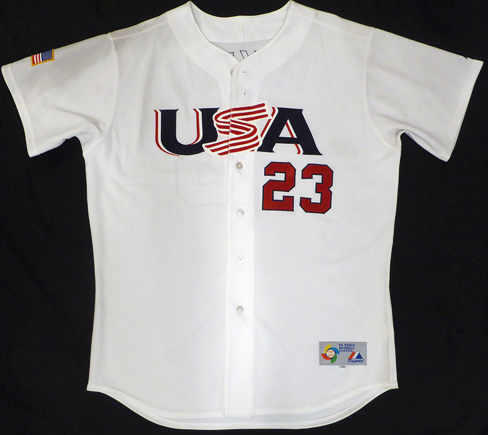 WBC Team USA Mark Teixeira Autographed White Authentic Majestic Jersey MLB Holo #MT00727885