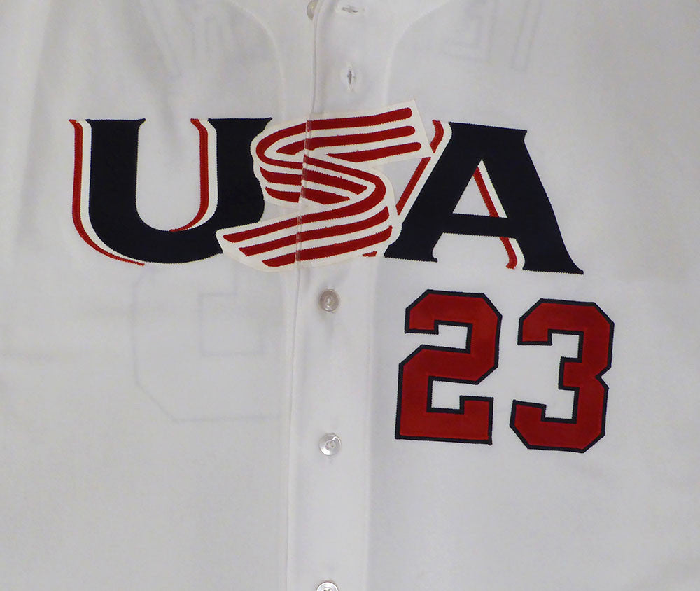 WBC Team USA Mark Teixeira Autographed White Authentic Majestic Jersey MLB Holo #MT00727885