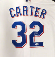 Texas Rangers Evan Carter Autographed White Nike Jersey Beckett BAS QR #W871448