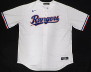 Texas Rangers Evan Carter Autographed White Nike Jersey Beckett BAS QR #W871448