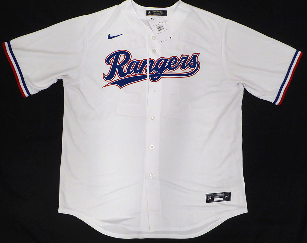Texas Rangers Evan Carter Autographed White Nike Jersey Beckett BAS QR #W871448