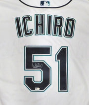 Seattle Mariners Ichiro Suzuki Autographed White Authentic Majestic Jersey MLB Holo #JD345231