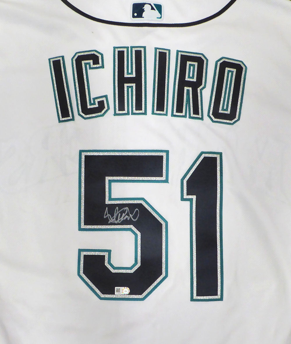 Seattle Mariners Ichiro Suzuki Autographed White Authentic Majestic Jersey MLB Holo #JD345231