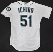 Seattle Mariners Ichiro Suzuki Autographed White Authentic Majestic Jersey MLB Holo #JD345231