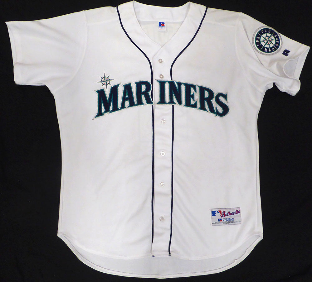 Seattle Mariners Edgar Martinez Autographed White Authentic Russell Jersey MLB Holo #M00214801