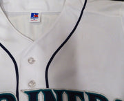 Seattle Mariners Edgar Martinez Autographed White Authentic Russell Jersey MLB Holo #M00214801