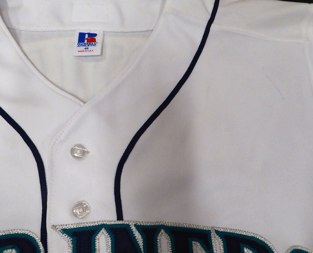 Seattle Mariners Edgar Martinez Autographed White Authentic Russell Jersey MLB Holo #M00214801
