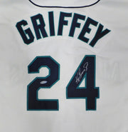 Seattle Mariners Ken Griffey Jr. Autographed White Authentic Russell Jersey UDA Holo #BAF95495