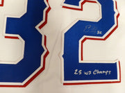 Texas Rangers Evan Carter Autographed White Nike Jersey "23 WS Champs" Beckett BAS QR #1W039286