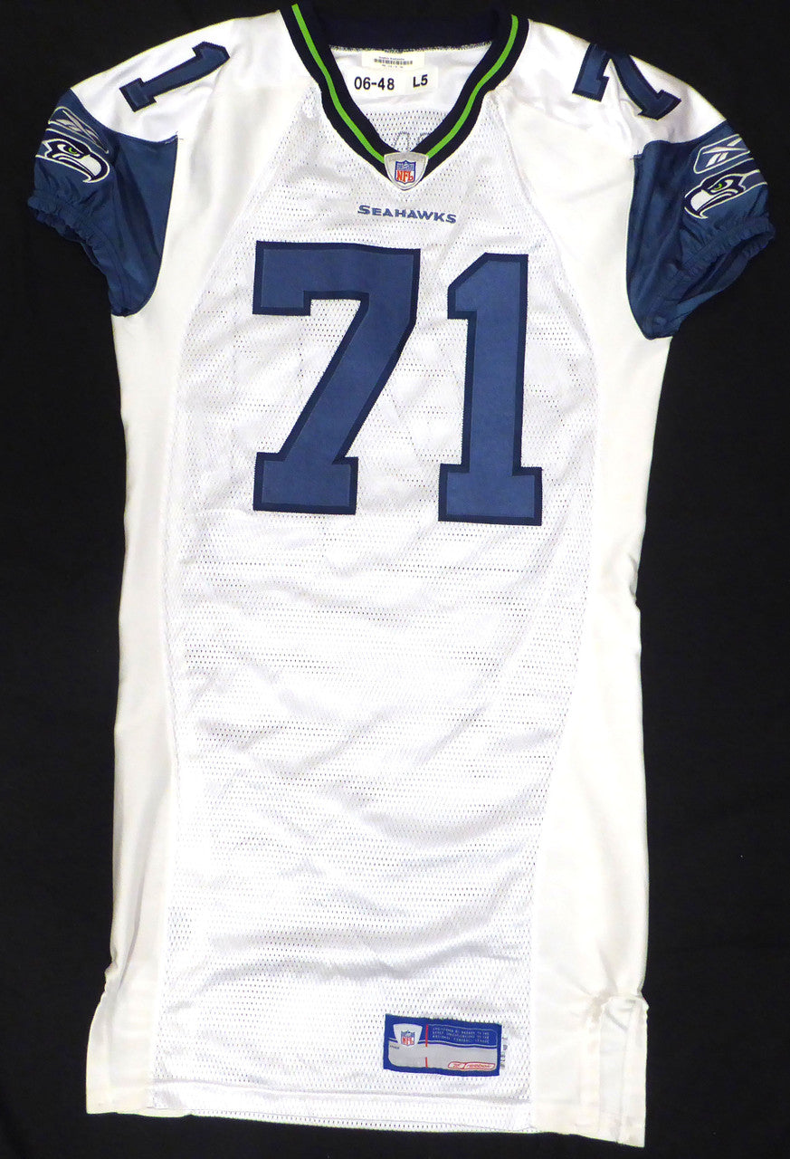 Seattle Seahawks Walter Jones Autographed White 2006 Reebok Authentic Jersey Beckett BAS QR #BU86958