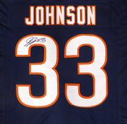Chicago Bears Jaylon Johnson Autographed Blue Jersey Beckett BAS QR #BN16475
