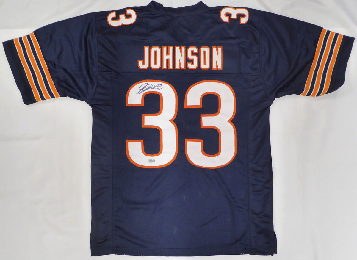 Chicago Bears Jaylon Johnson Autographed Blue Jersey Beckett BAS QR #BN16475