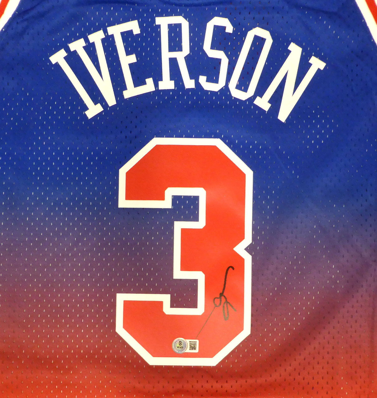 Phildelphia 76ers Allen Iverson Autographed Blue Authentic Mitchell & Ness Jersey Beckett BAS QR #3W343404