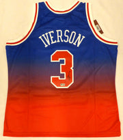 Phildelphia 76ers Allen Iverson Autographed Blue Authentic Mitchell & Ness Jersey Beckett BAS QR #3W343404