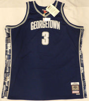 Georgetown Bulldogs Allen Iverson Autographed Blue Authentic Mitchell & Ness Jersey Beckett BAS QR #3W343401