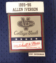 Georgetown Bulldogs Allen Iverson Autographed Blue Authentic Mitchell & Ness Jersey Beckett BAS QR #3W343401
