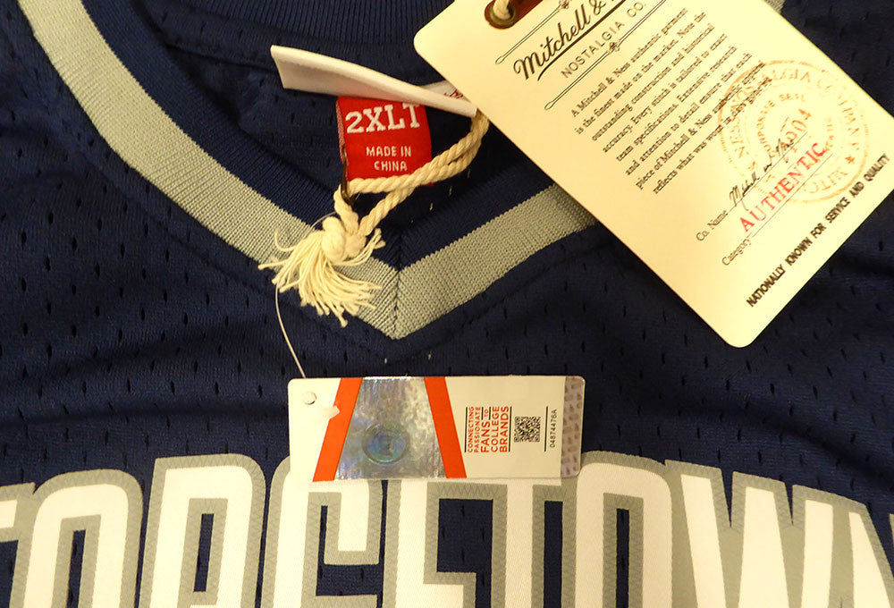 Georgetown Bulldogs Allen Iverson Autographed Blue Authentic Mitchell & Ness Jersey Beckett BAS QR #3W343401