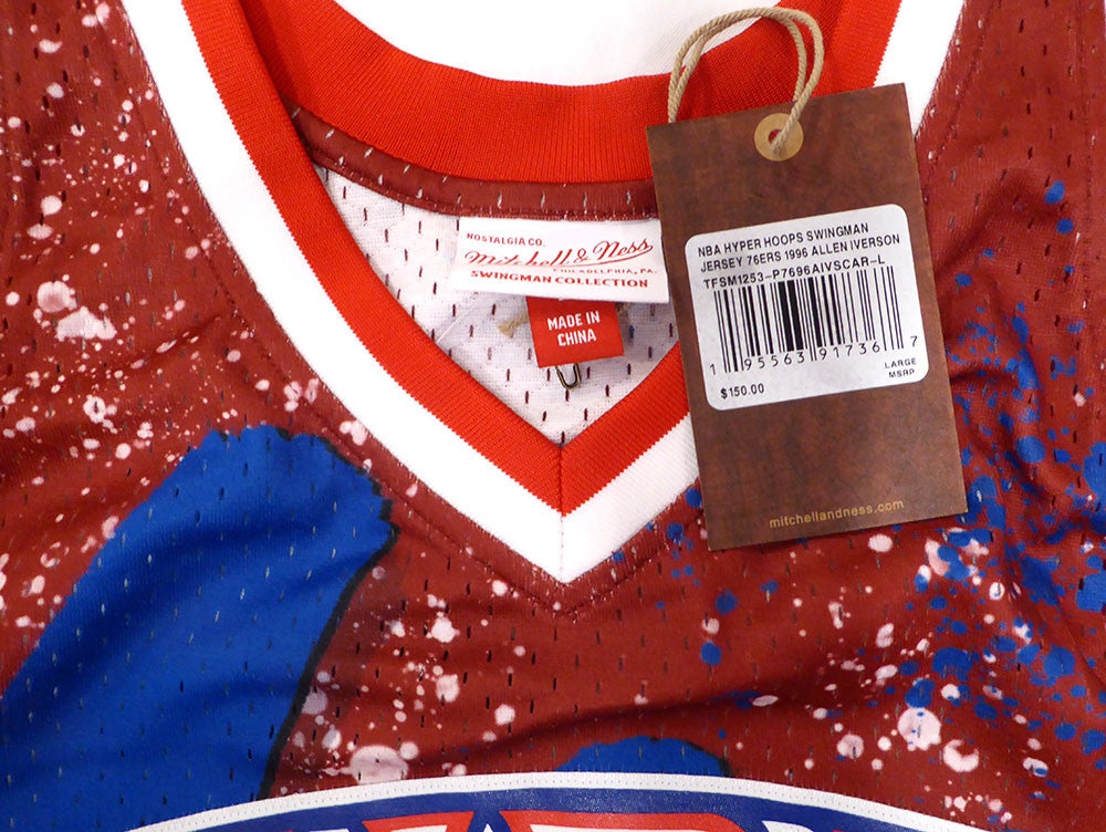 Phildelphia 76ers Allen Iverson Autographed Blue Authentic Mitchell & Ness Jersey (Smudged) Beckett BAS QR #3W343402