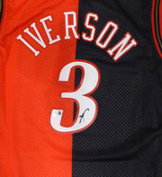 Phildelphia 76ers Allen Iverson Autographed Red Authentic Mitchell & Ness Jersey Beckett BAS QR #3W343993