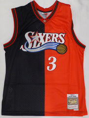 Phildelphia 76ers Allen Iverson Autographed Red Authentic Mitchell & Ness Jersey Beckett BAS QR #3W343993