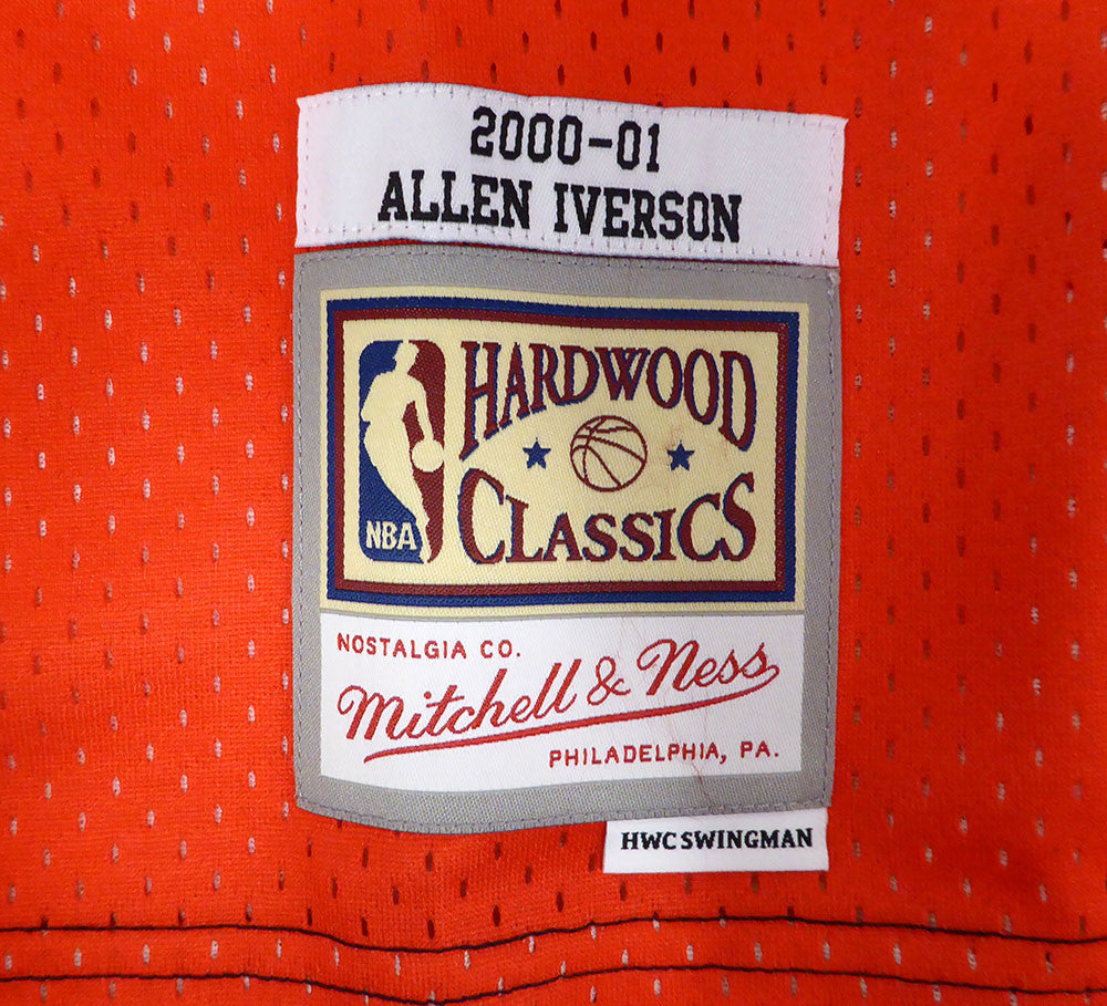 Phildelphia 76ers Allen Iverson Autographed Red Authentic Mitchell & Ness Jersey Beckett BAS QR #3W343993